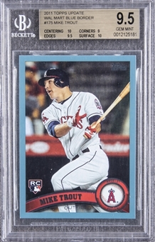 2011 Topps Update Wal-Mart Blue Border #175 Mike Trout Rookie Card - BGS GEM MINT 9.5